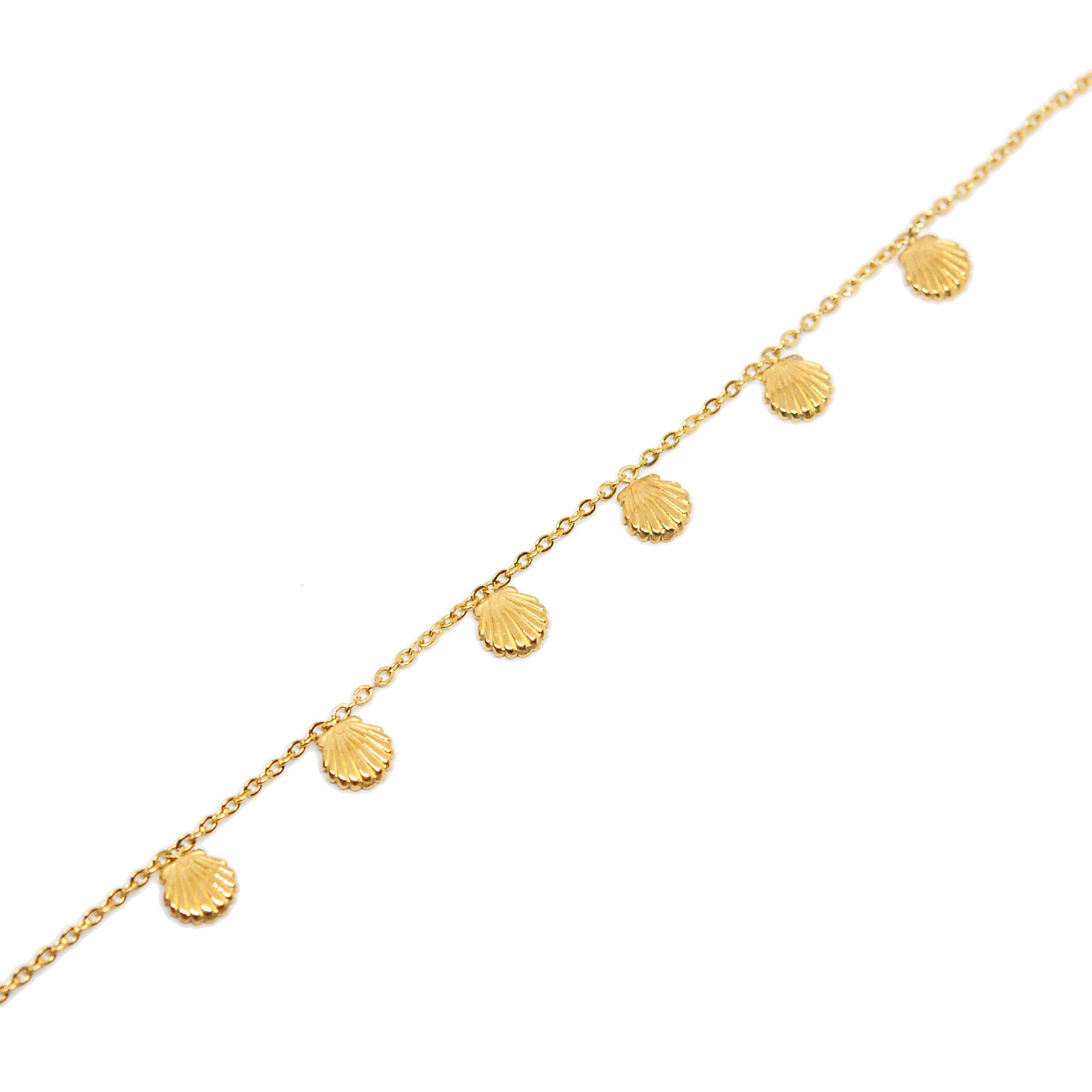 ESA 8591: Gold Plated 6 Sea Shell Anklet