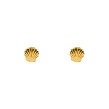 ESE 8593: Gold Plated Sea Shell Cut Studs Earrings
