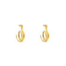 ESE 8594: Gold Plated Serpent Earrings