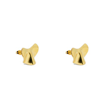 ESE 8595: Gold Plated Half-Piece Alien Cutting Stud Earrings