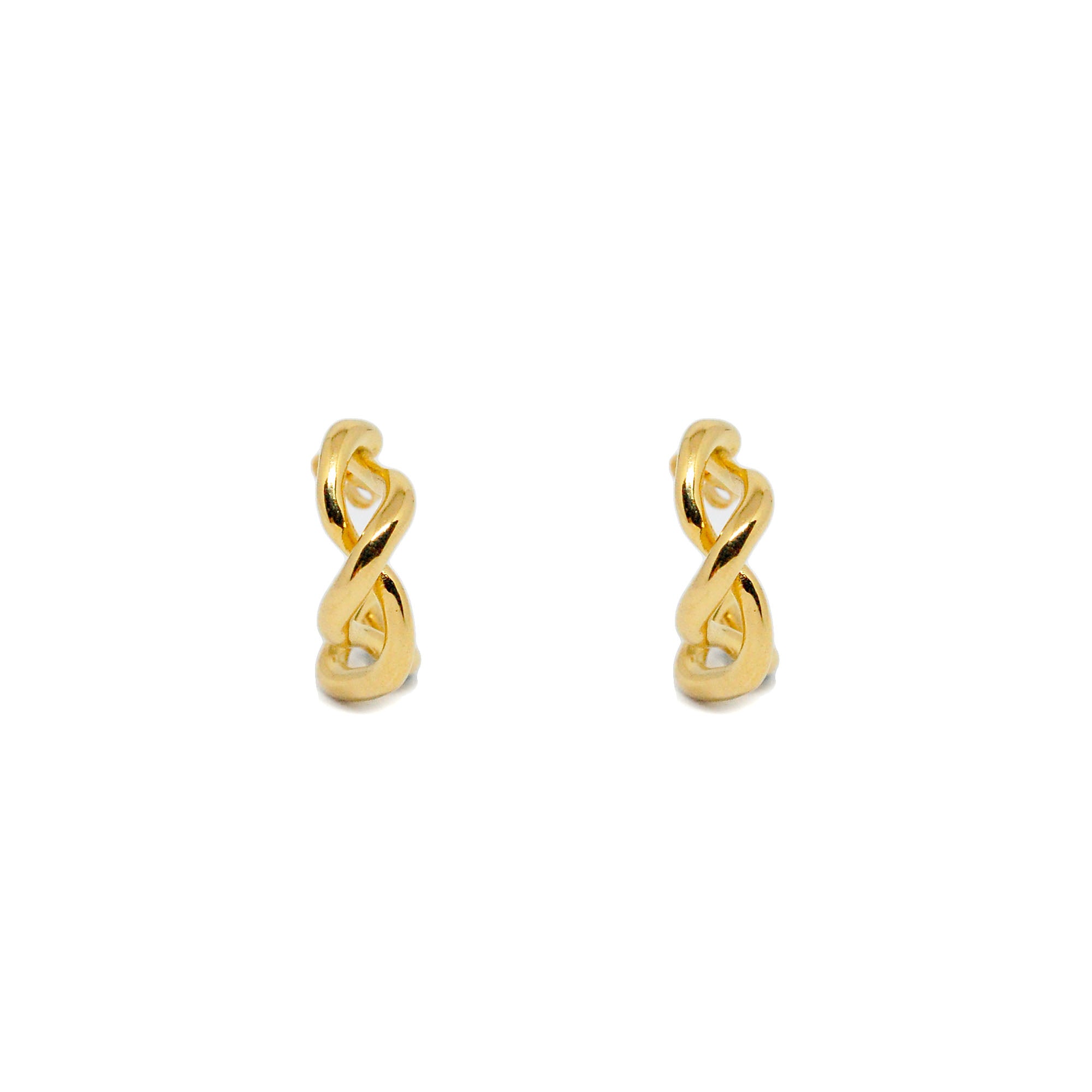 ESE 8597: Gold Plated Half Twisted Solid Earrings