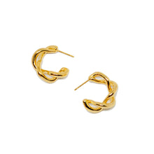 ESE 8597: Gold Plated Half Twisted Solid Earrings