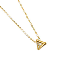 ESN 8600: All IPG 4 Cz Triangle Pendant Necklace (16