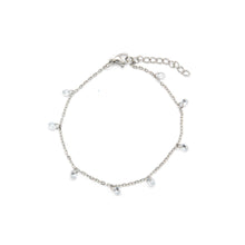 ESBL 8607:  S/S 8 Cz Mini Dot Drops Bracelet (6.5