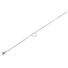 ESBL 8609: S/S 18 Cz Studded Open Heart Bracelet