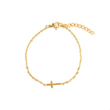 ESBL 8610: All IPG baby Cross Bracelet (5.5