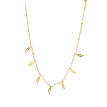 SET 8626: All IPG Dangling feather Necklace & Earring Set