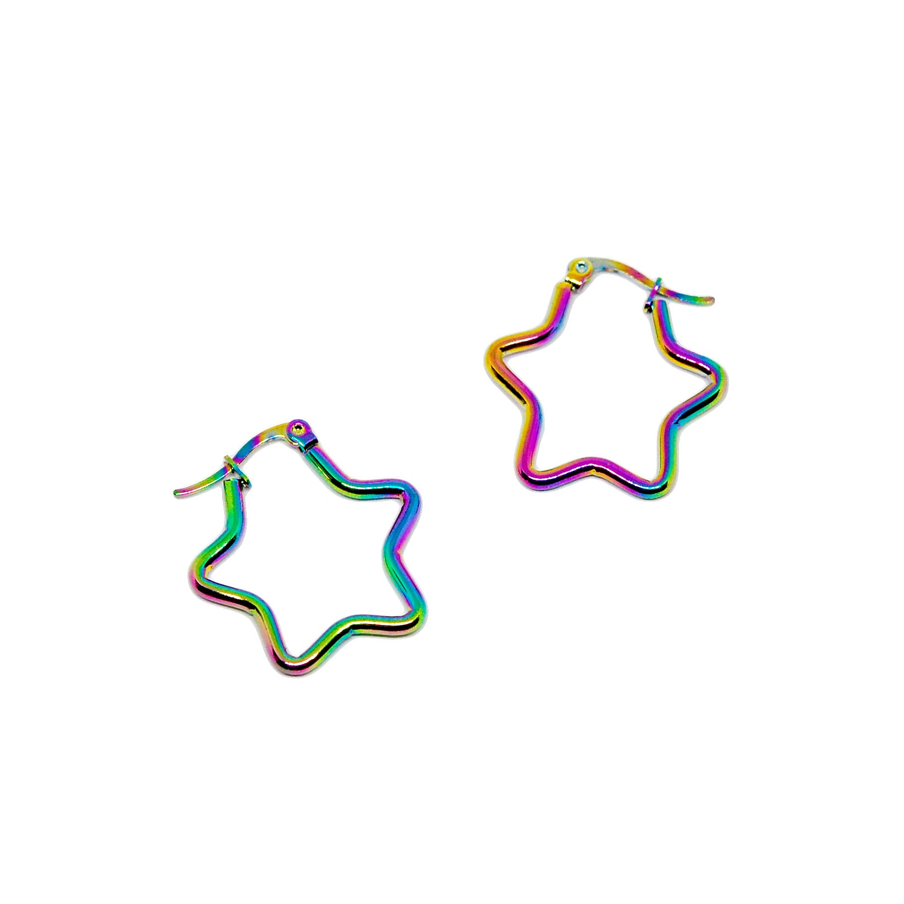 ESE 8627: Playful Star Hoop Earrings