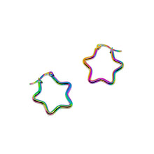 ESE 8627: Playful Star Hoop Earrings