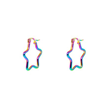 ESE 8627: Playful Star Hoop Earrings