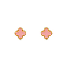 ESE 8656: Gold Plated Alhambra Studs ( Blush Pink )