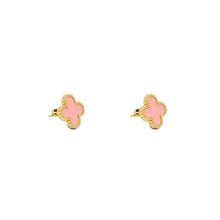 ESE 8656: Gold Plated Alhambra Studs ( Blush Pink )