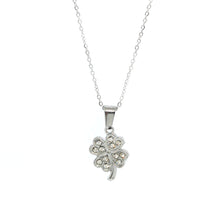 ESN 8660: 4-Leaf Clover w/ 12 Cz Neckace ( 17