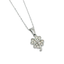 ESN 8660: 4-Leaf Clover w/ 12 Cz Neckace ( 17