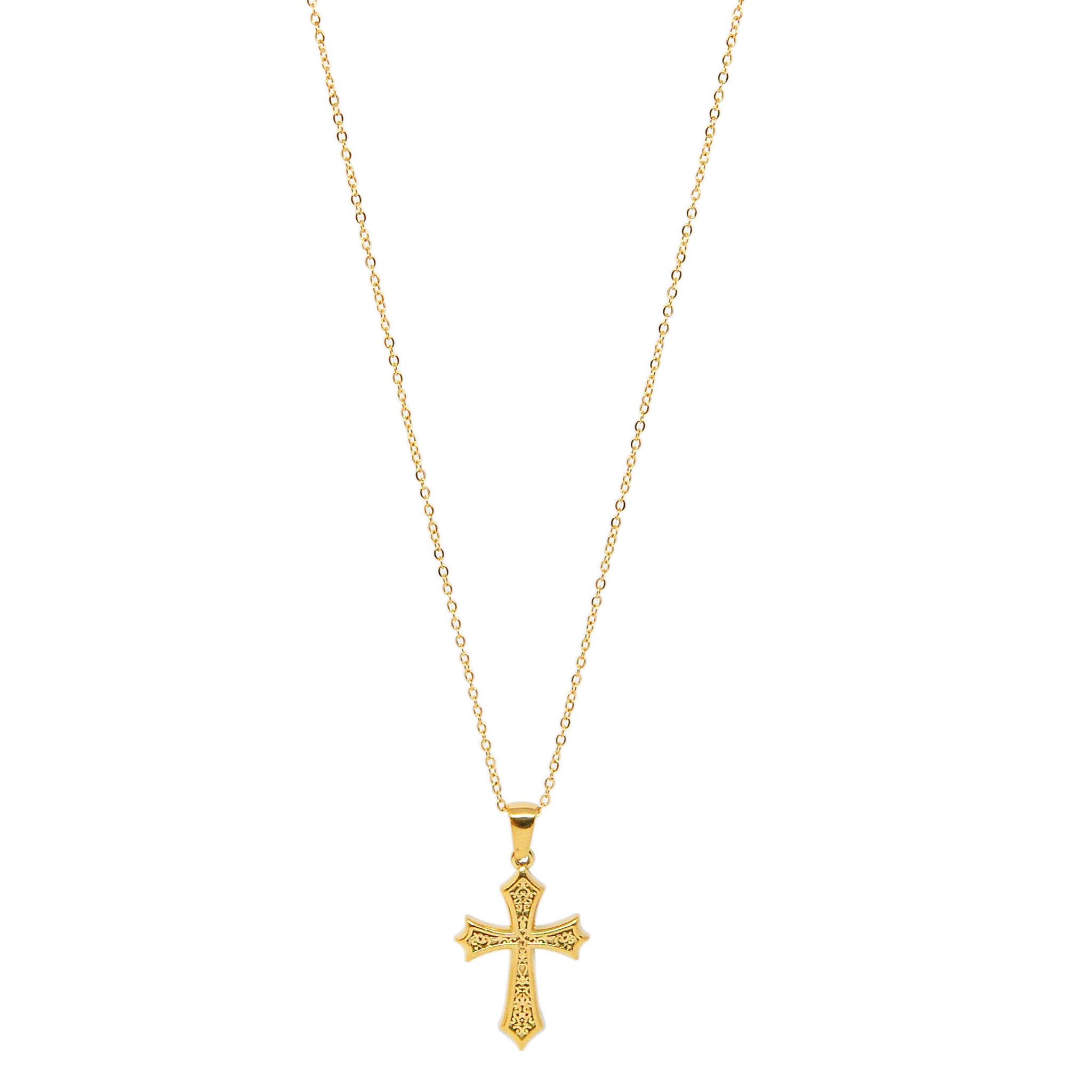 ESN 8661: All IPG Medieval Holw Cross Necklace ( 17.5" + 2" )