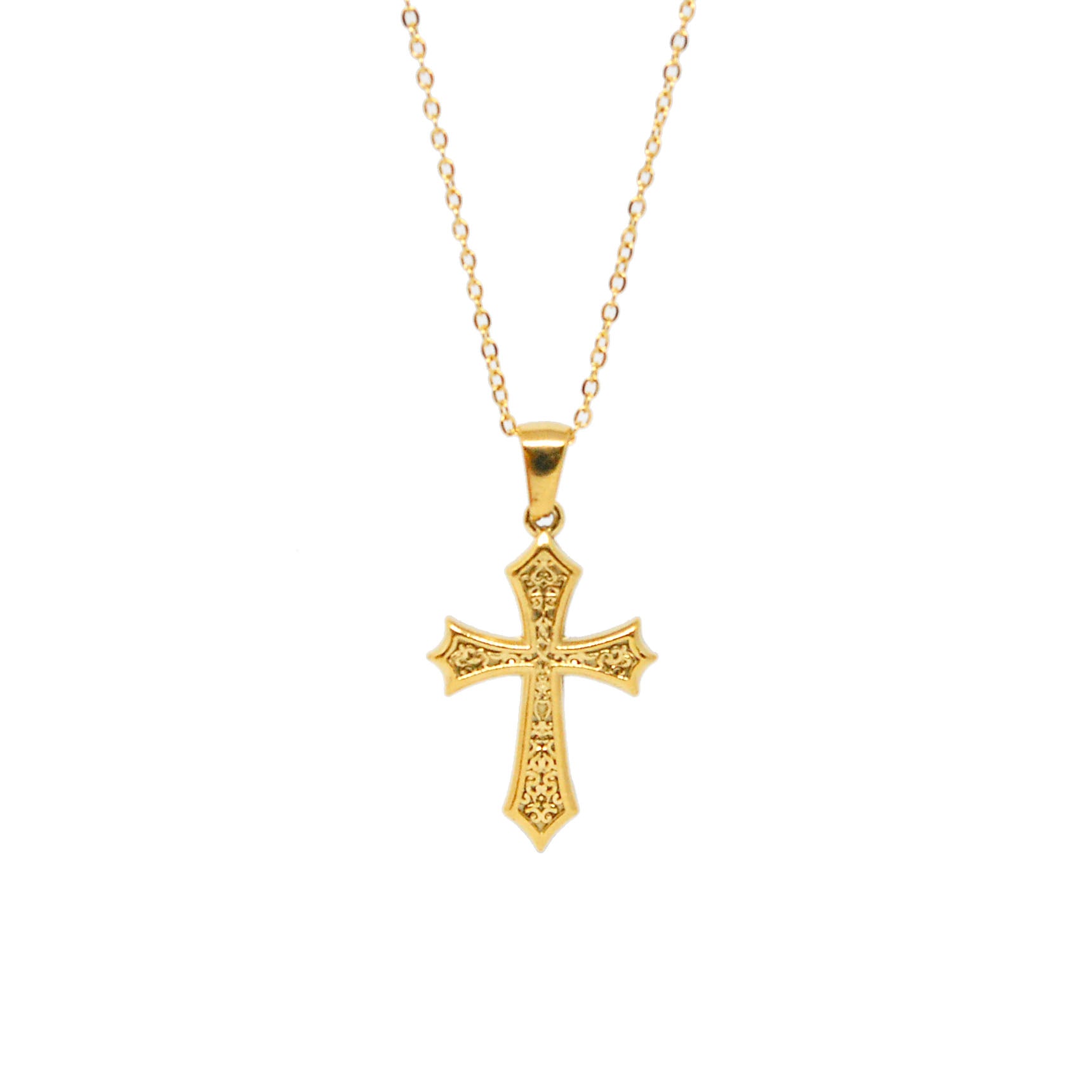 ESN 8661: All IPG Medieval Holw Cross Necklace ( 17.5" + 2" )