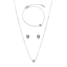 SET 8662: Mia Enclosed Solitaire Cz Necklace, Bracelet & Earring Set