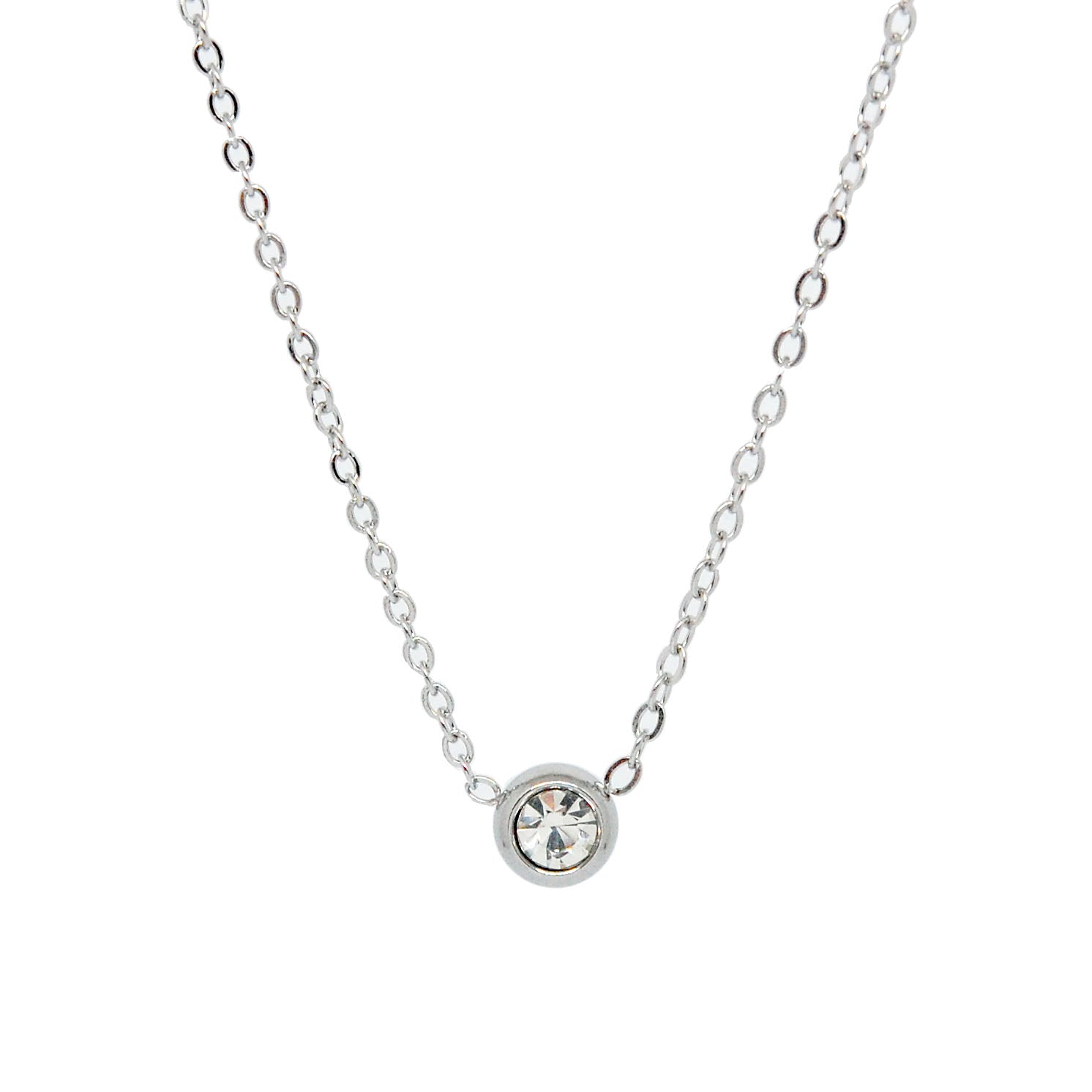 SET 8662: Mia Enclosed Solitaire Cz Necklace, Bracelet & Earring Set