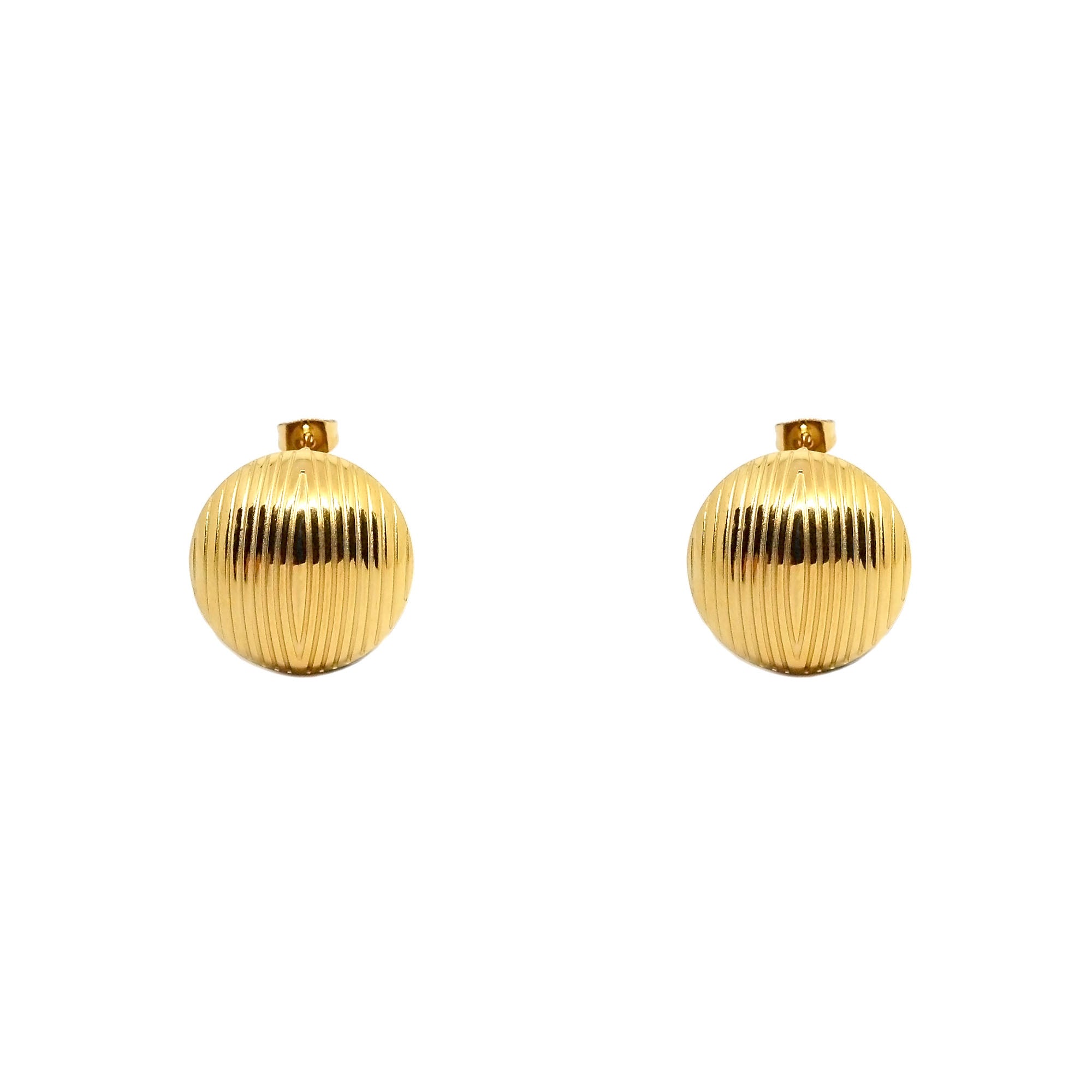 ESE 8665: All IPG Textured Button Earrings