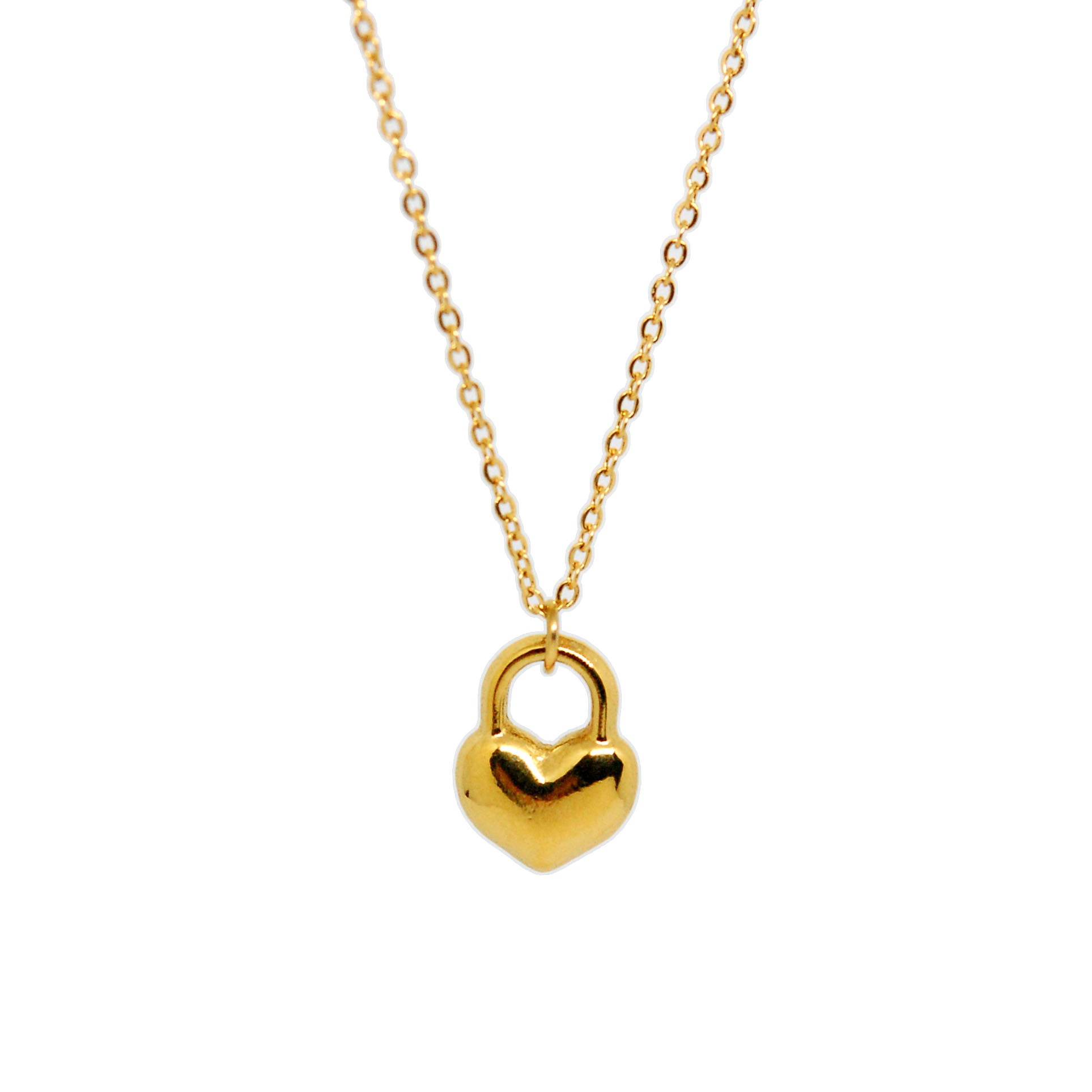 ESN 8666: All IPG Trendy Heart Necklace (15.5"+2")