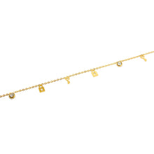 ESA 8668: All IPG 3x Keys, 2x Lock, 2 Cz Enclosed Anklet (9