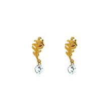 ESE 8672: All IPG Leaf Dangle Cz Earrings