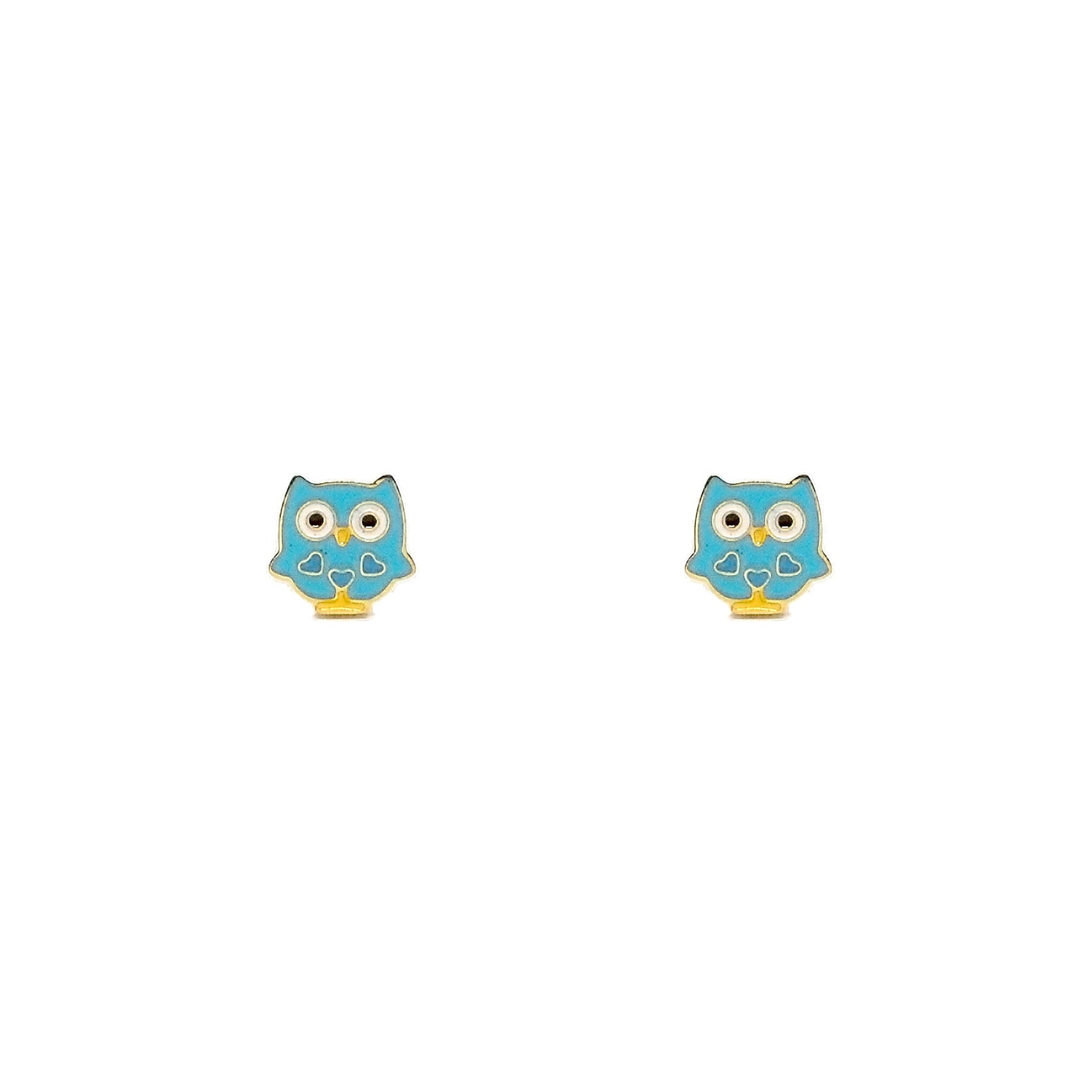 ESE 8676: All IPG Mini Blue Owl Stud Earrings