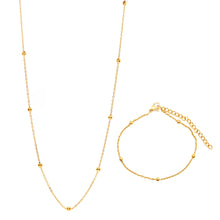 ESBL 8684: All IPG Ball Bead Chain Necklace & Bracelet Set