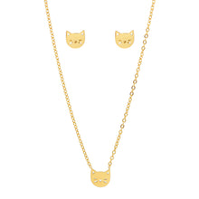 SET 86692: All IPG Kitty Cat Necklace & Earring Set