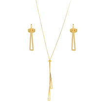 SET 8695: All IPG Geometric Triangle Adjustable Necklace & Earring Set