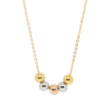 SET 8697: All IPG Tri-Color Ball Nleckace & Earring Set