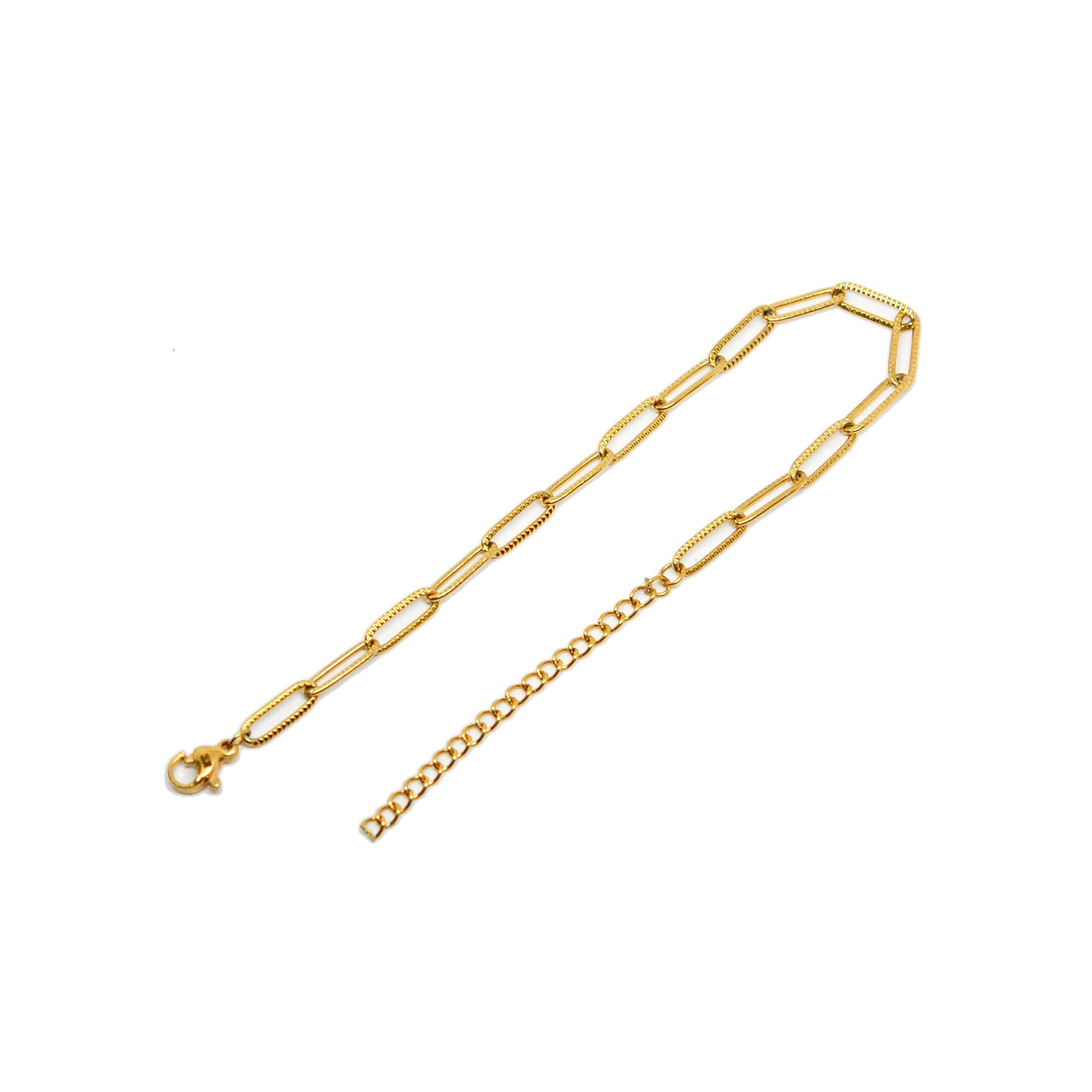 ESBL 8700: All IPG Beautifully Etched Paper Clip Bracelet