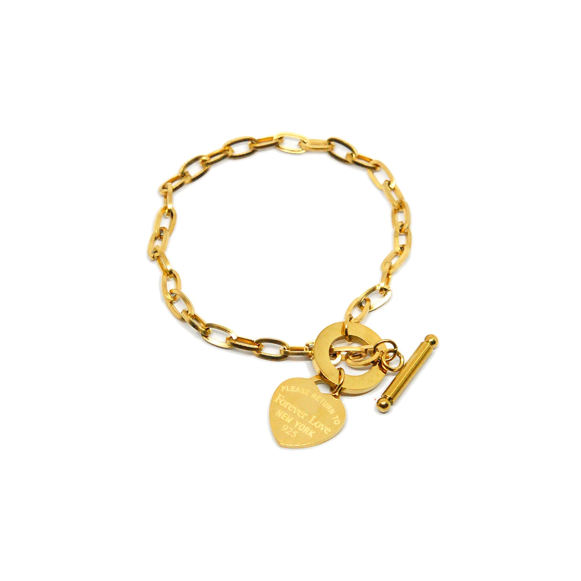 ESBL 8707: All IPG Forever Love Heart Toggle Bracelet