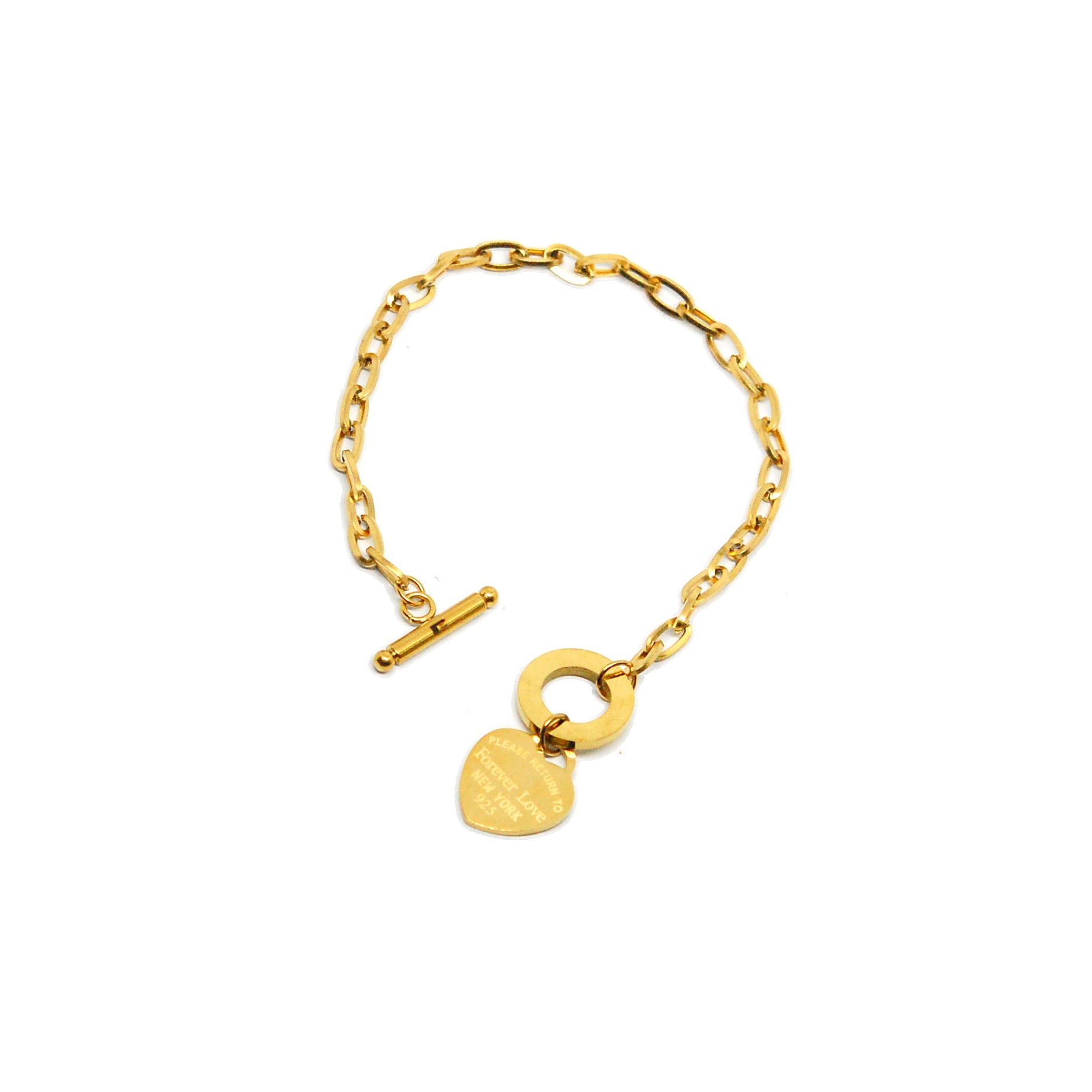 ESBL 8707: All IPG Forever Love Heart Toggle Bracelet