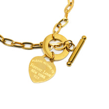 ESBL 8707: All IPG Forever Love Heart Toggle Bracelet