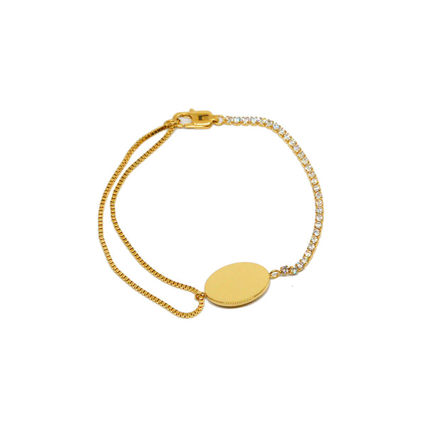 ESBL 8884: All IPG Half 31 Cz Oval Bracelet (7
