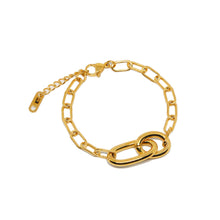 ESBL 8886: All IPG Big & Small Oval Paper Clip Bracelet (6