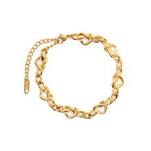 ESBL 8890:  All IPG Twisted Heart Bracelet (6