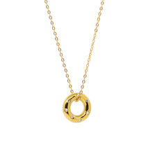 ESN 8892: All IPG Large Solid Circle Cz Outline Necklace (17.5