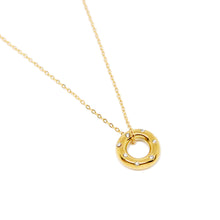 ESN 8892: All IPG Large Solid Circle Cz Outline Necklace (17.5