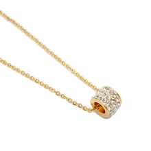 ESN 8978: All IPG 3-lined Cz Circle Necklace (17