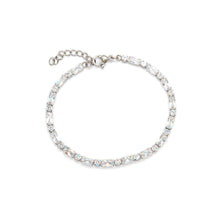 ESBL 8979: S/S Emerald & Round Cz Tennis Bracelet (6