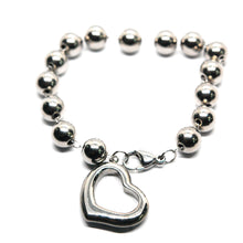ESBL 8996:  16-Bead S/S Ball Blet & Love Heart Charm (6.5