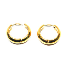 ESE 9185: Gold Plated Simple Round Hoop Earrings (5mm, 17mm Dia.)