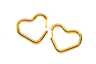 ESE 9191: Gold Plated Huggie Heart Hoop Earrings