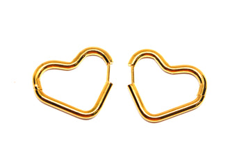ESE 9191: Gold Plated Huggie Heart Hoop Earrings