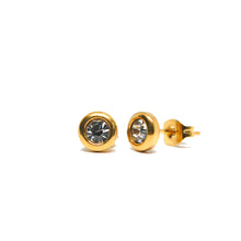 ESE 9197:  All IPG Bezel Set Cz Stud Earrings
