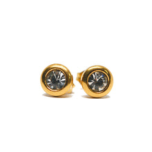 ESE 9197:  All IPG Bezel Set Cz Stud Earrings