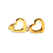 ESE 9204: Gold Plated Happy Open Heart Stud Earrings