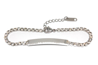 ESE 9206: S/S 38 Cz Tennis ID Bracelet